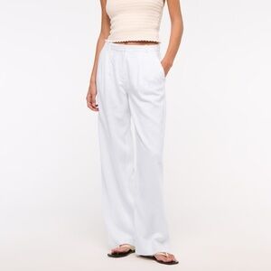 Abercrombie & Fitch Cream Wide-Leg Trousers